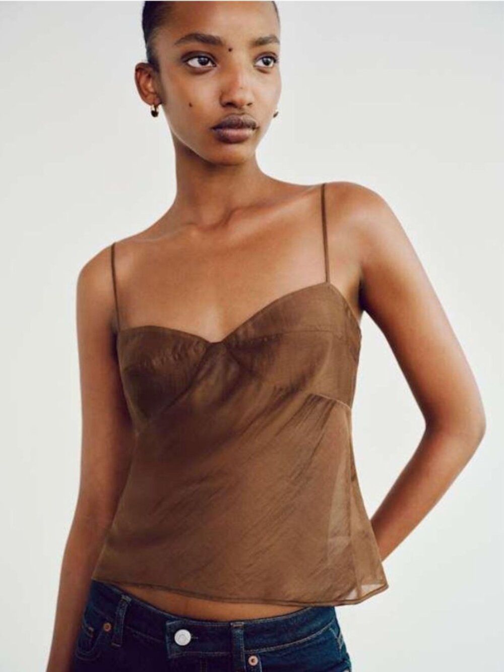 Reformation Alouette Top Brown - Size 4